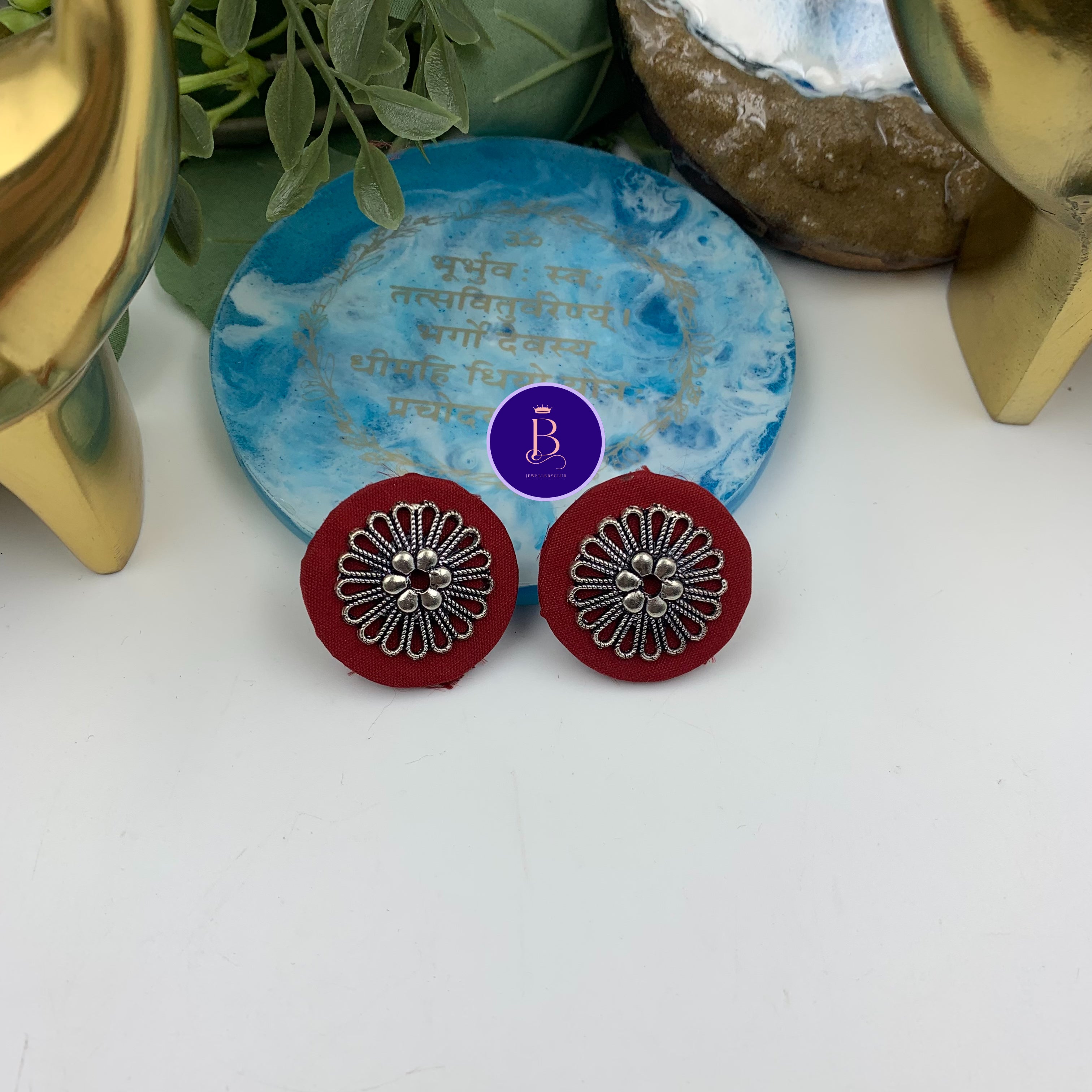 Fabric Flower Studs